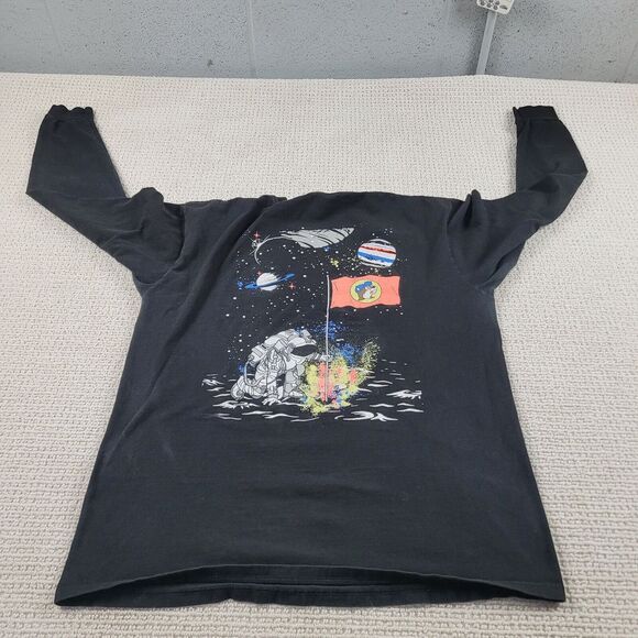 Buc-ee's Shirt Adult Large Black Outerspace Graphic Print Long Sleeve Crew Neck - Picture 6 of 11